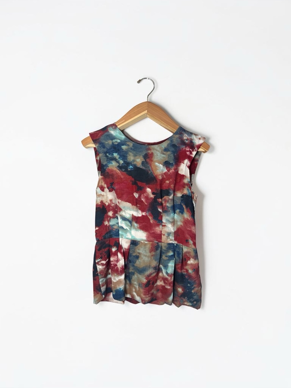 Walter Baker Sleeveless Peplum Top Blouse Multicolor scoop neck Small